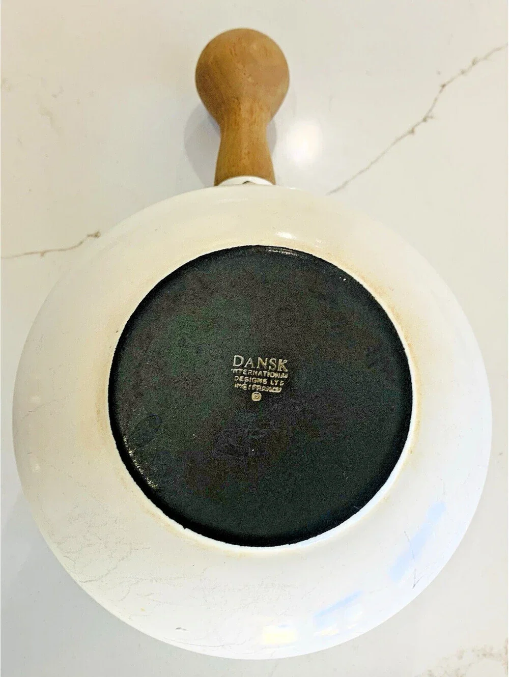 Dansk Mid Mod Vintage Kobenstyle White Butter Warmer Saucepan Teak France Large